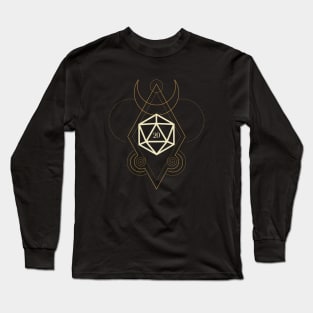 Esoteric Polyhedral D20 Dice Tarot Five Long Sleeve T-Shirt